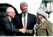 Palestinian President Yasser Arafat made a groundbreaking first public visit to Israel, 